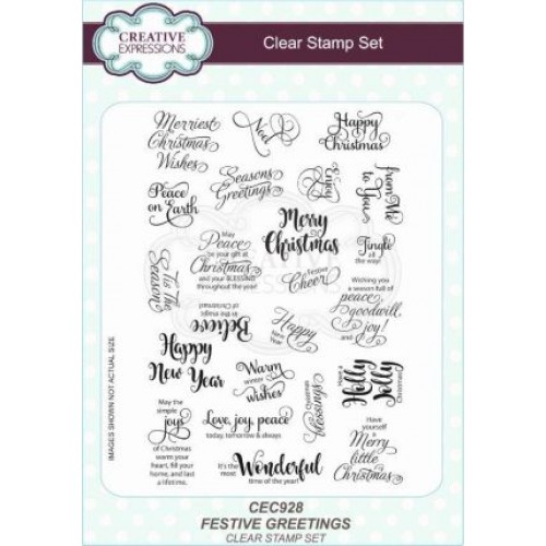 Festive Greetings - Creative Expressions Clear Stamp Sets CEC928